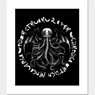 In his house at R'lyeh, dead Cthulhu waits dreaming Posters and Art